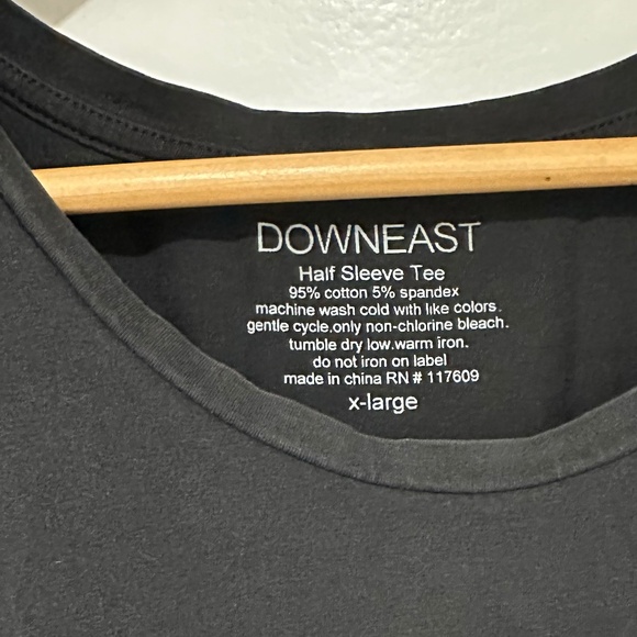 DOWNEAST Half Sleeve Tee Black Women’s XL TShirt Cotton Spandex Short Sleeve - Picture 3 of 7